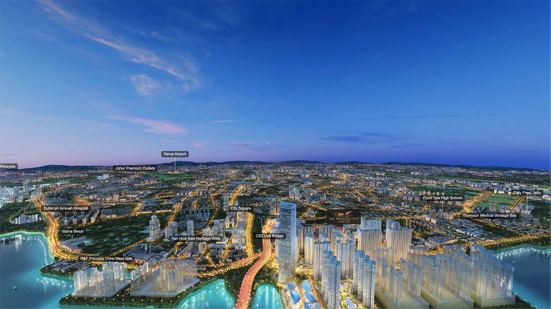 R&F Princess Cove waterfront township aerial
